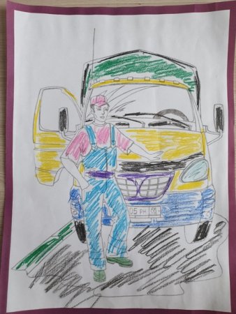 Детские рисунки на тему водитель