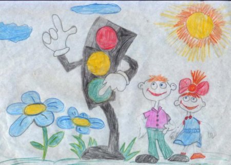 Рисунки детей на тему светофор