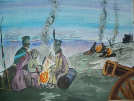 Бородинское сражение 1812 нарисовать