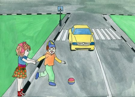 Рисунок по правилам дорожного движения