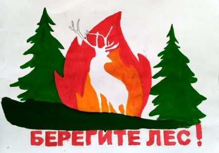 Рисунок на тему берегите лес от пожара