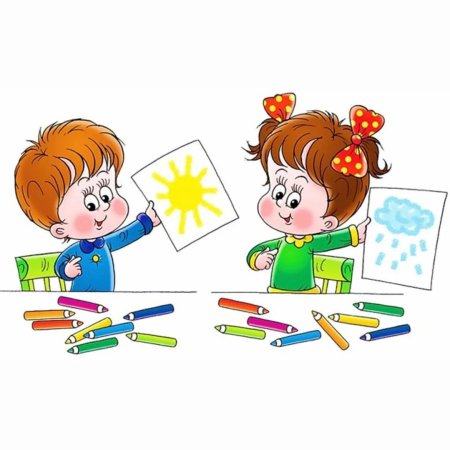 Рисованные дети на прозрачном фоне