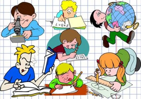 Школьники на уроке рисунок