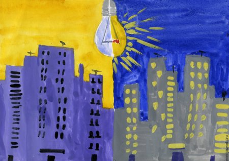 Город будущего рисунок