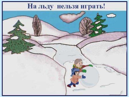 Безопасность на водоемах зимой рисунок