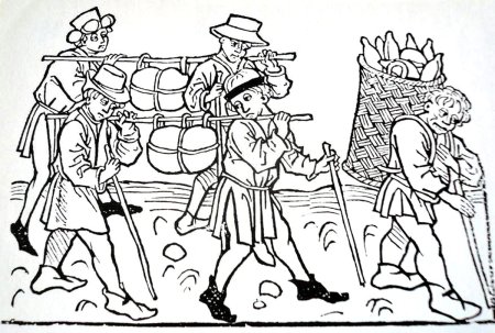 Раскраска торговля в средние века