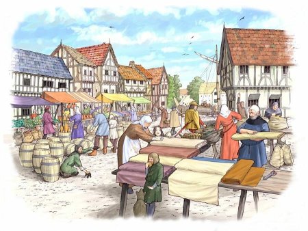 Средневековый рынок Европа 11 век