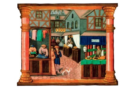 Торговые лавки в средние века