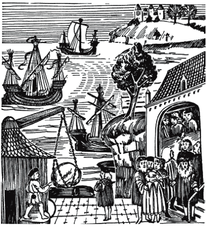 Торговля в средние века рисунок