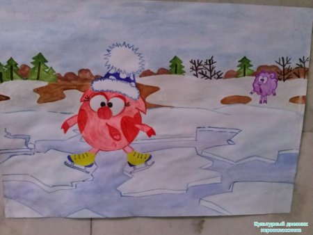 Рисунок на тему безопасность на льду