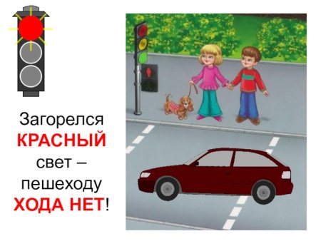 Дети стоят на светофоре