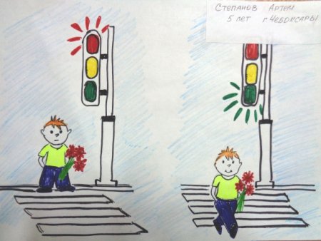 Рисунок на тему дорожное движение
