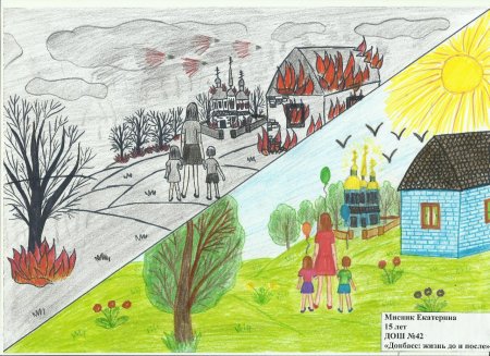 Рисунок на тему война на Донбассе