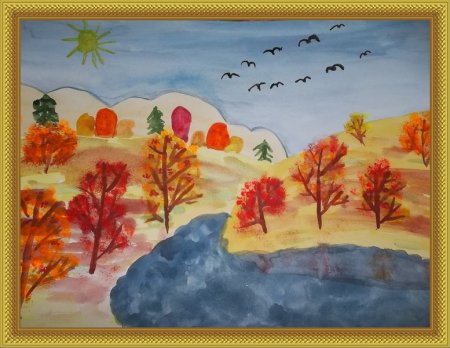 Рисование осень подготовительная группа