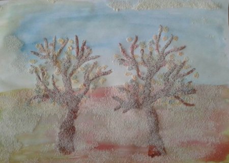 Обрывная аппликация поздняя осень