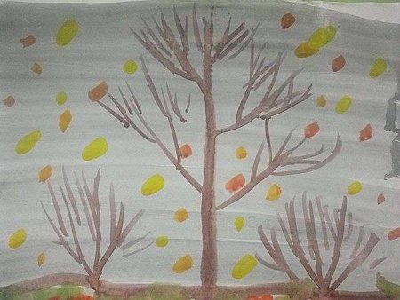 Рисование поздняя осень в подготовительной группе Комарова