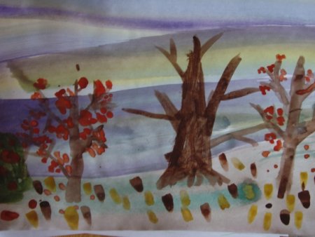 Рисование поздняя осень в подготовительной группе Комарова