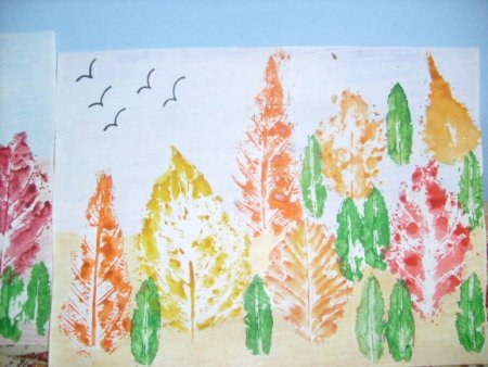 Осень восковые мелки