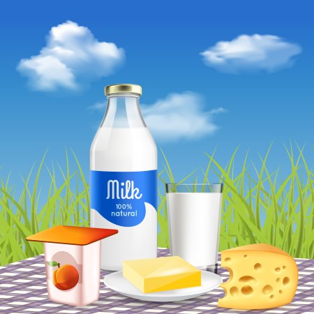 Иллюстрации для молочной продукции