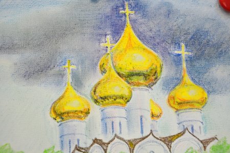 Детский рисунок церкви карандашом