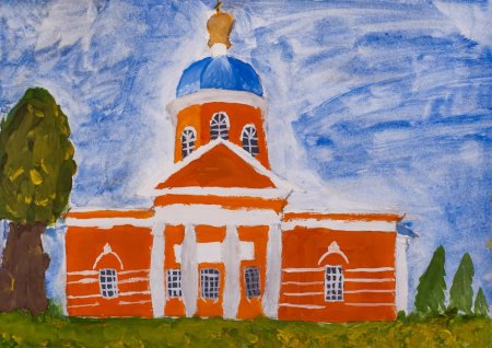 Церковь рисунок карандашом