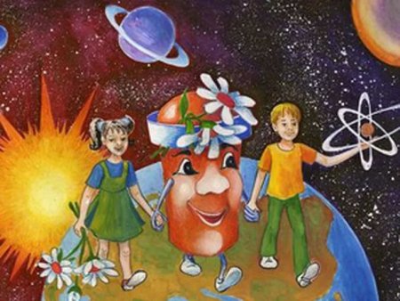 Рисунок зеленая Планета