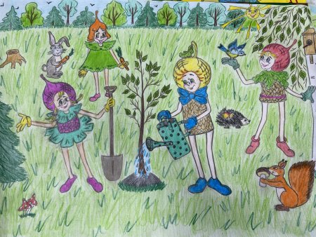 Рисование с детьми Эколята защитники природы