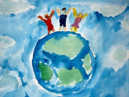 Рисование мир и Дружба на земле