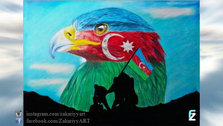 Флаг Азербайджана Орел