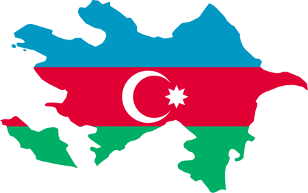 Территория Азербайджана с флагом