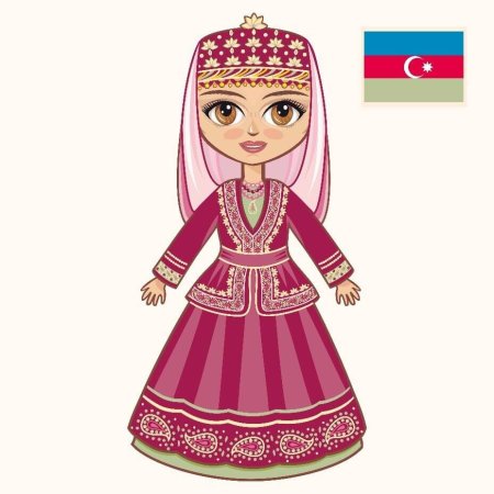 Народный костюм азербайджанцев рисунки