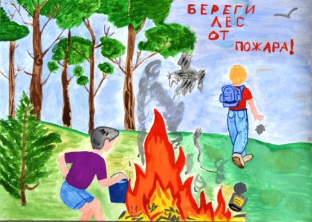 Сохраним лес от пожара рисунки