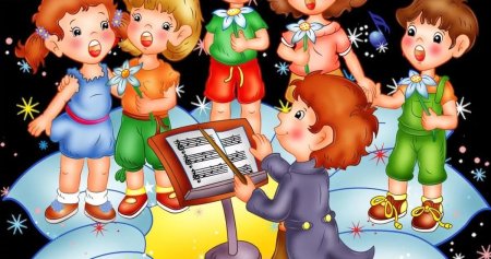 Дети поют иллюстрация