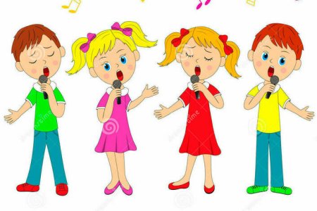 Дети поют иллюстрация