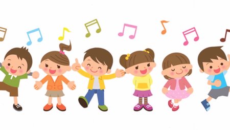 Дети поют на белом фоне