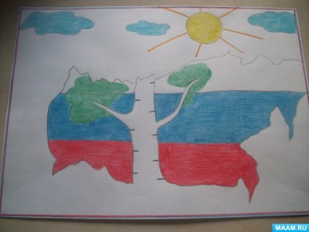 Рисунок ко Дню российского флага