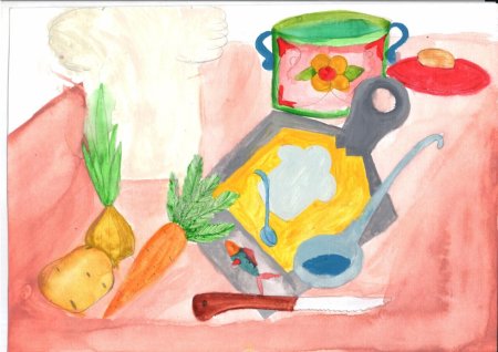 Рисование натюрморта из предметов труда