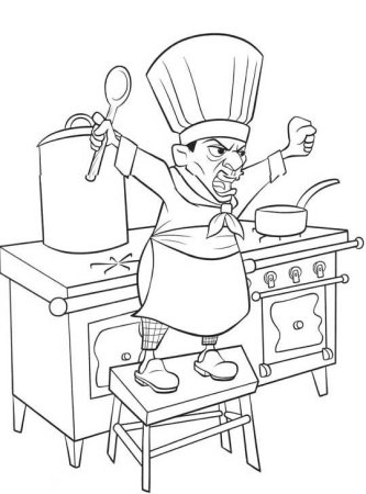 Раскраска повар