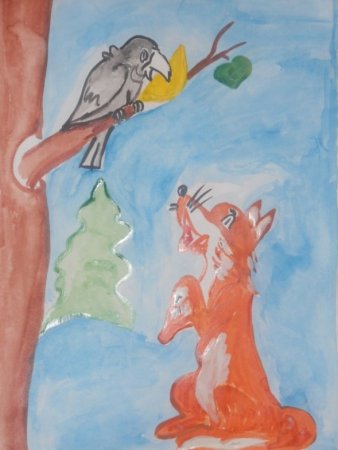 Басня Крылова ворона и лисица