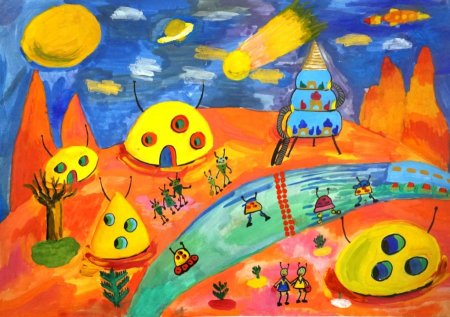 Космическая фантазия рисование