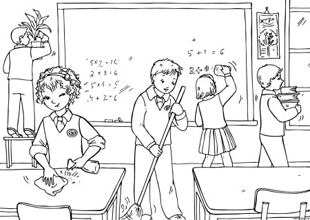 Школа раскраска для детей