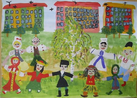 Рисование в подготовительной группе на тему Дружба народов