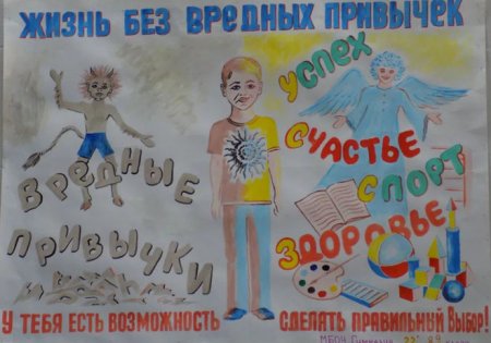 Плакат против курения и алкоголя