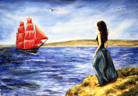 Алые паруса для срисовки