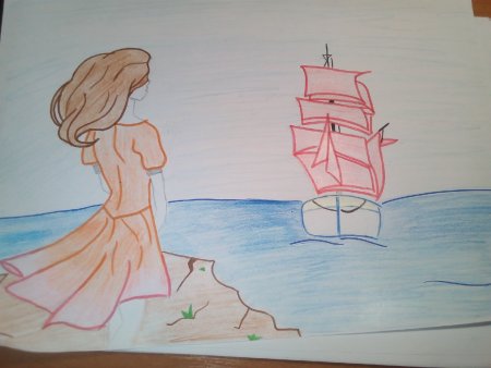 Парусник рисунок карандашом