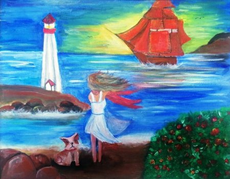 Корабль гуашью