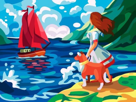 Алые паруса гуашью