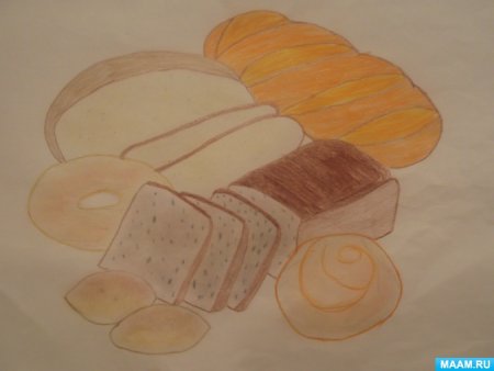 Рисунки хлеба и хлебобулочных изделий