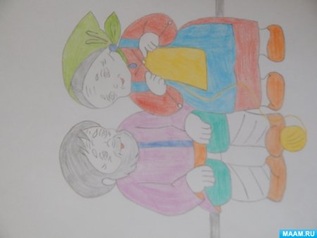 Рисунок красками бабушка с дедушкой