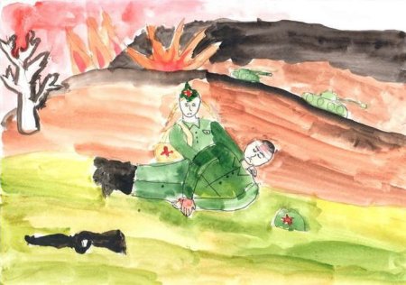 Подвиг на войне рисунок